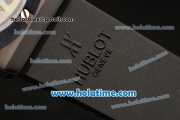 Hublot Big Bang Chronograph Quartz Movement Full Ceramic Case with Black Dial and Black Rubber Strap-Silver Numeral Marker