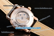 Vacheron Constantin Malte Asia ST25 Automatic Rose Gold Case with Black Leather Strap and Black Dial