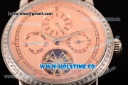 Vacheron Constantin Malte Tourbillon Asia Automatic Steel Case with Pink Dial Diamonds Bezel and Stick Markers