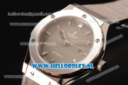 Hublot Classic Fusion 9015 Auto Steel Case with Grey Dial and Grey Leather Strap