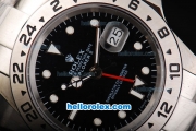 Rolex Explorer Oyster Perpetual Chronometer Automatic with Black Dial and White Case-Round Bearl Marking-Small Calendar