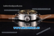 Zenith Pilot Type 20 GMT Asia ST25 Automatic Steel Case with Black Dial Arabic Numeral Markers and Brown Leather Strap