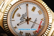 Rolex Day-Date II Automatic Movement Full Gold with White Dial and Roman Markers