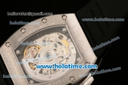 Richard Mille Felipe Massa Flyback Chrono Swiss Valjoux 7750 Automatic Steel Case with White Markers and Black Rubber Bracelet