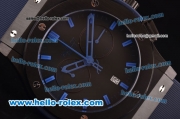 Hublot Classic Fusion Chrono Miyota Quartz PVD Case with Black Dial and Blue Rubber Strap