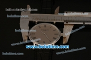 Patek Philippe Calatrava Miyota OS2035 Quartz Steel Case with Roman Numeral Markers and Grey Dial