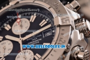 Breitling Avenger Chrono Swiss Valjoux 7750-SHG Automatic Stainless Steel Case with Black Leather Strap and Black Dial