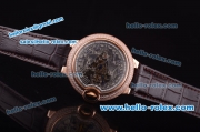 Cartier Ballon Bleu De Automatic Steel Case with Diamond Bezel and Skeleton Dial-Roman Markers