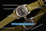 Rolex Explorer Cartier 2813 Auto Steel Case with Black Dial and Green Nylon Strap