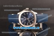 Patek Philippe Aquanaut Travel Time 9015 Auto Steel Case with Blue Dial and Blue Rubber Strap