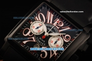 Franck Muller Black Cortez Chronograph Swiss Valjoux 7750 Automatic Movement PVD Case with Black Dial and Arabic Numeral Markers