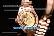 Rolex Datejust Swiss ETA 2671 Automatic Rose Gold Case with Purple Dial Diamonds Markers and Rose Gold Bracelet (BP)