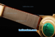 Rolex Datejust Automatic Gold Case with White Dial-Leather Strap