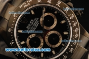 Rolex Daytona Chronograph Swiss Valjoux 7750 Automatic Movement PVD Case with Black Dial and PVD Strap