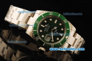 Rolex Submariner Automatic Movement ETA Coating Case with Green Ceramic Bezel and Steel Strap