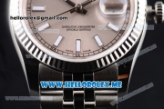 Rolex Datejust Clone Rolex 3135 Automatic Stainless Steel Case/Bracelet with Grey Dial and Stick Markers (BP)
