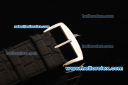 Franck Muller Master Square Swiss ETA Quartz Movement Black Dial with Diamond Bezel and Black Leather Strap