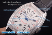 Franck Muller Conquistador Automatic Steel Case with Diamond Bezel and White Dial