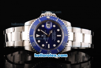 Rolex Submariner Swiss ETA 2836 Automatic Movement SS Case with Blue Dial-Blue Ceramic Bezel and White Markers