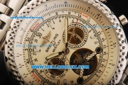 Breitling For Bentley Tourbillon Automatic Movement Steel Case with White Dial and Stainless Steel Strap