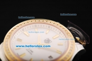 Tag Heuer Link 200 Meters Swiss Quartz Movement White Dial with Gold Stick Markers and Two Tone Strap