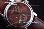Audemars Piguet Jules Audemars ST25 with Power reserve Steel Case with Brown Dial and Brown Leather Strap