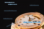 Rolex Day-Date 2813 Automatic Gold Case with White Dail and Diamond Bezel ETA Coating