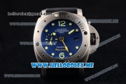 Panerai Luminor Submersible "Pole2Pole" PAM 719 Clone P.9000 Automatic Steel Case with Blue Dial and Black Rubber Strap (KW)