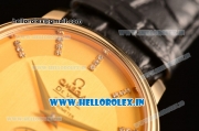 Omega De Ville Co-Axial Swiss ETA 2824 Automatic Yellow Gold Case with Gold Dial and Diamonds Markers