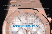 Audemars Piguet Royal Oak Seiko VK64 Quartz Rose Gold Case/Bracelet Silver Dial and Stick Markers (EF)