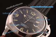 Panerai Luminor GMT PAM 244 Swiss ETA 2836 Automatic Steel Case with Black Dial and Black Rubber Strap