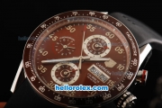 Tag Heuer Carrera Caliber 16 Automatic Movement 7750 Coating Case with Brown Bezel-Brown Dial and Black Rubber Strap