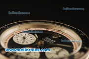 Rolex Daytona Vintage Chronograph Swiss Valjoux 7750 Steel Case/Strap with Black Dial and Stick Markers