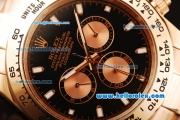Rolex Daytona II Automatic Movement Rose Gold Case and Strap with Black Dial and White Markers