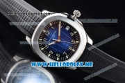 Patek Philippe Aquanaut Jumbo Swiss ETA 2824 Automatic Steel Case with Blue Dial and Black Ruber Strap Stick/Arabic Numeral Markers (BP)