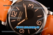 Panerai Radiomir PAM 622 Clone P.3000 Manual Winding Steel Case with Black Dial Brown Leather Strap and Stick/Arabic Numeral Markers - 1:1 Original (KW)