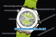 Audemars Piguet Royal Oak Offshore Diver Chrono Clone AP Calibre 3126 Automatic Steel Case with Green Dial Stick Markers and Green Rubber Strap (JF)