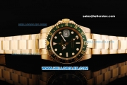 Rolex GMT Master II Swiss ETA 2836 Automatic Movement Full Gold with Green Dial and Bezel - Small Calendar