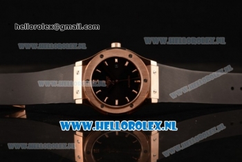 Hublot Classic Fusion 9015 Auto Rose Gold Case with Black Dial and Black Leather Strap