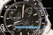 Tag Heuer Aquaracer 500M Chrono Calibre 16 Swiss Valjoux 7750-SHG Automatic Stainless Steel Case with Black Dial and White Stick Markers (Z)