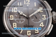 Zenith Heritage Pilot Ton-up Miyota Automatic Steel Case with Grey Dial and Brown Leather Strap Arabic Numeral Markers