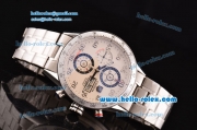 Tag Heuer Carrera Chronograph Swiss Valjoux 7750-SHG Automatic Steel Case with Numeral Markers and White Dial