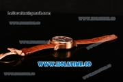 IWC Pilot Chrono Swiss Valjoux 7750 Automatic Rose Gold Case with Black Dial and Brown Leather Strap - 1:1 Original