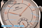 IWC Portuguese Vintage Asia 6497 Manual Winding Steel Case with White Dial and Rose Gold Stick/Arabic Numeral Markers