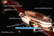 Vacheron Constantin Patrimony Chrono Miyota OS20 Quartz Rose Gold Case with Brown Dial and Roman Numeral Markers