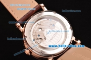Cartier Rotonde De Tourbillon ST22 Automatic Rose Gold Case with White Dial and Brown Leather Strap