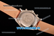 Breitling Avenger Seawolf Miyota Quartz Steel Case with White Dial Brown Leather Strap and Arabic Numeral Markers