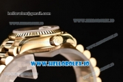 Rolex Datejust Swiss ETA 2671 Automatic Yellow Gold Case with Sliver Dial Diamonds Markers and Yellow Gold Bracelet (BP)