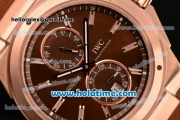 IWC Ingenieur Asia ST Automatic Rose Gold Case with Brown Rubber Strap Stick Markers and Brown Dial