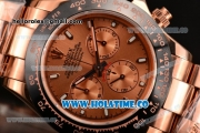 Rolex Daytona Chrono Swiss Valjoux 7750 Automatic Rose Gold Case with Ceramic Bezel Rose Gold Dial and Stick Markers (BP)